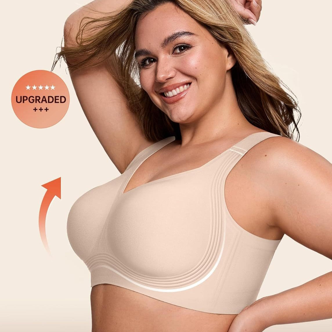 Womens Full-Coverage Push-Up Bra Without Underwire For Support