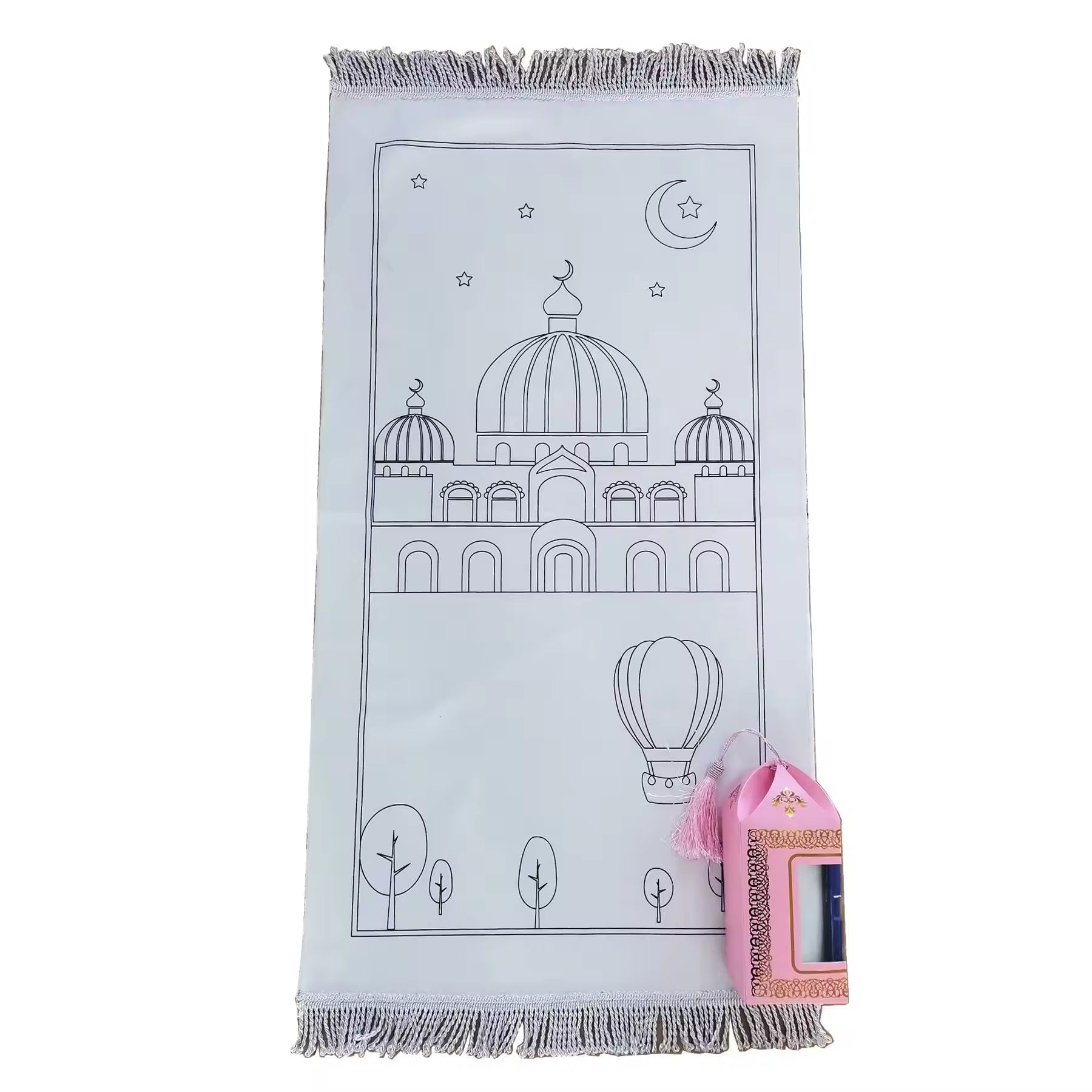 Children Draw Painting Coloring Prayer Mat With Crayons and Gift Boxes Prayer Mat Gift Set