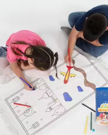 Children Draw Painting Coloring Prayer Mat With Crayons and Gift Boxes Prayer Mat Gift Set