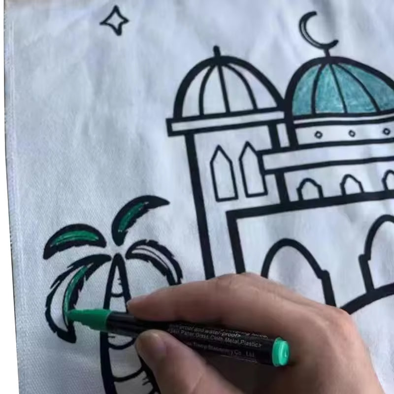 Children Draw Painting Coloring Prayer Mat With Crayons and Gift Boxes Prayer Mat Gift Set